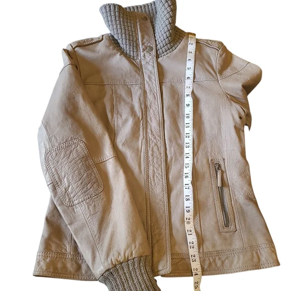 Women's Eddie Bauer Lamb Leather Jacket Medium Light Grey - Picture 15 of 15